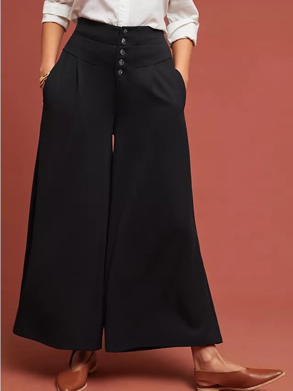 Ett:twa by Anthropologie Wide Leg Lucerne Pants in Black